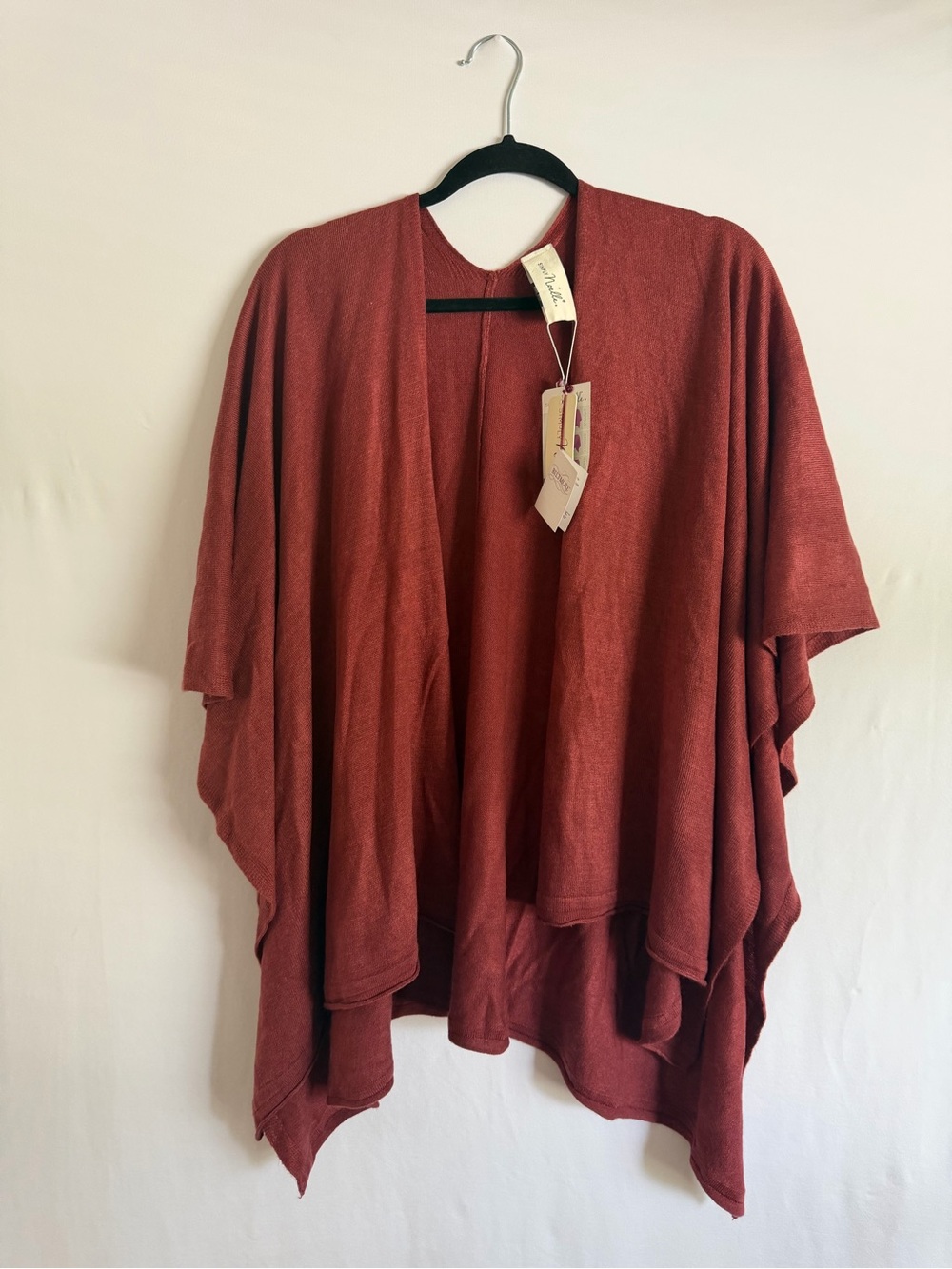 Simply Noelle Women's Bordeaux Cardi Wrap Cardigan Open Front Lightweight OS